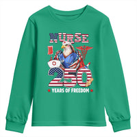 Bald Eagle Nurse 250 Years Of Freedom Youth Sweatshirt Patriotic American Nurse Gift