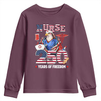Bald Eagle Nurse 250 Years Of Freedom Youth Sweatshirt Patriotic American Nurse Gift
