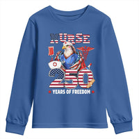 Bald Eagle Nurse 250 Years Of Freedom Youth Sweatshirt Patriotic American Nurse Gift