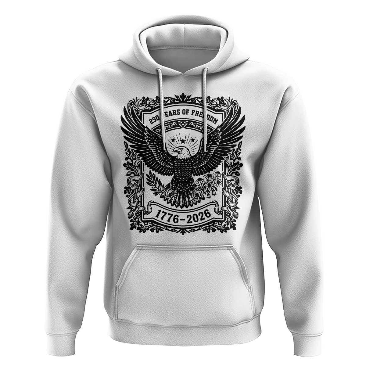 Cottagecore Patriotic Eagle 250th Anniversary USA Gift Hoodie