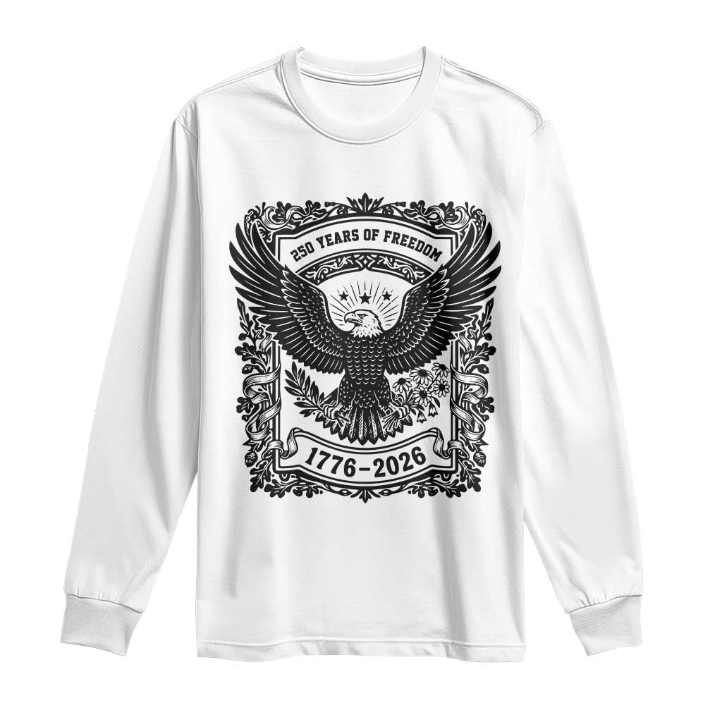 Cottagecore Patriotic Eagle 250th Anniversary USA Gift Long Sleeve Shirt
