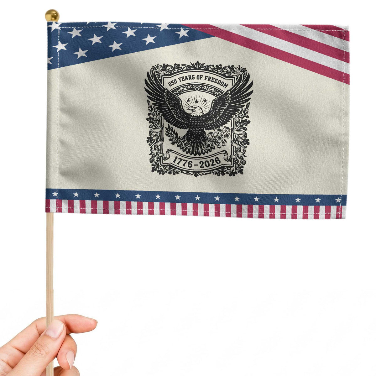 Cottagecore Patriotic Eagle 250th Anniversary USA Gift Patriotic Handheld Flag