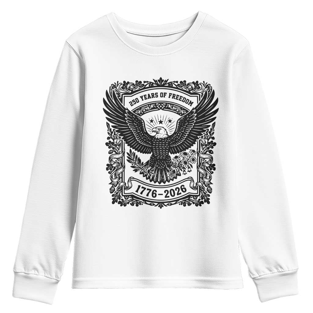 Cottagecore Patriotic Eagle 250th Anniversary USA Gift Youth Sweatshirt