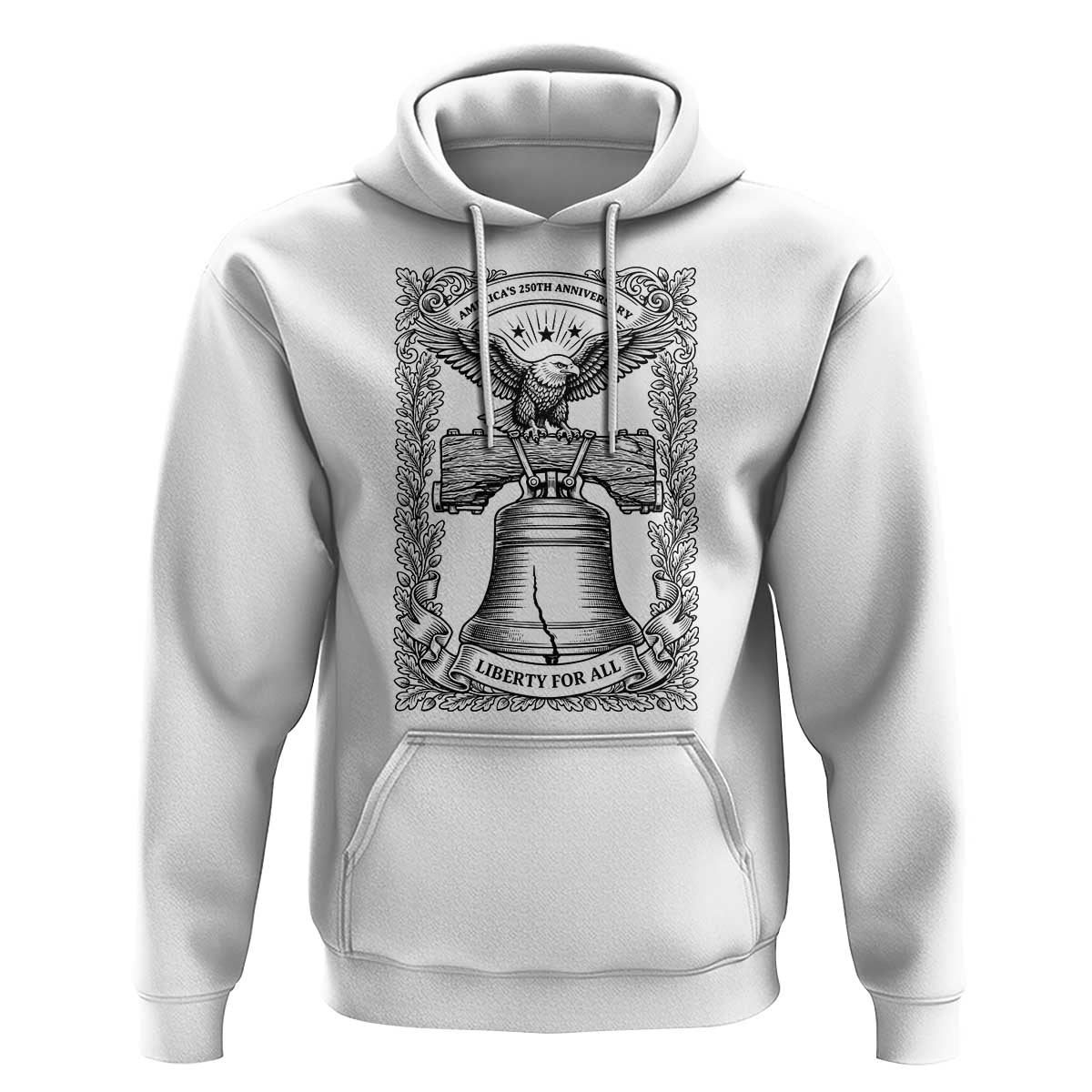 Cottagecore Patriotic Eagle Liberty Bell Hoodie 250th Anniversary Gift
