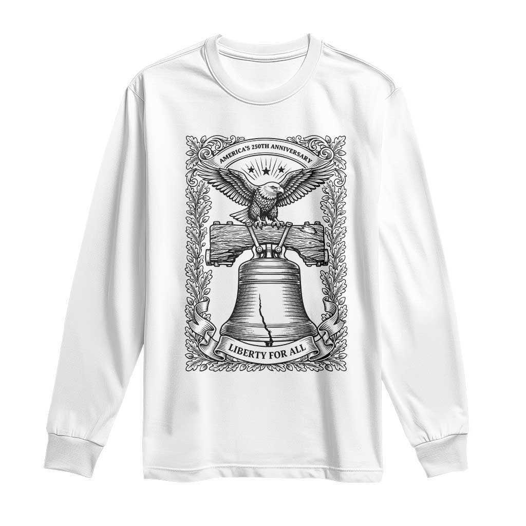 Cottagecore Patriotic Eagle Liberty Bell Long Sleeve Shirt 250th Anniversary Gift