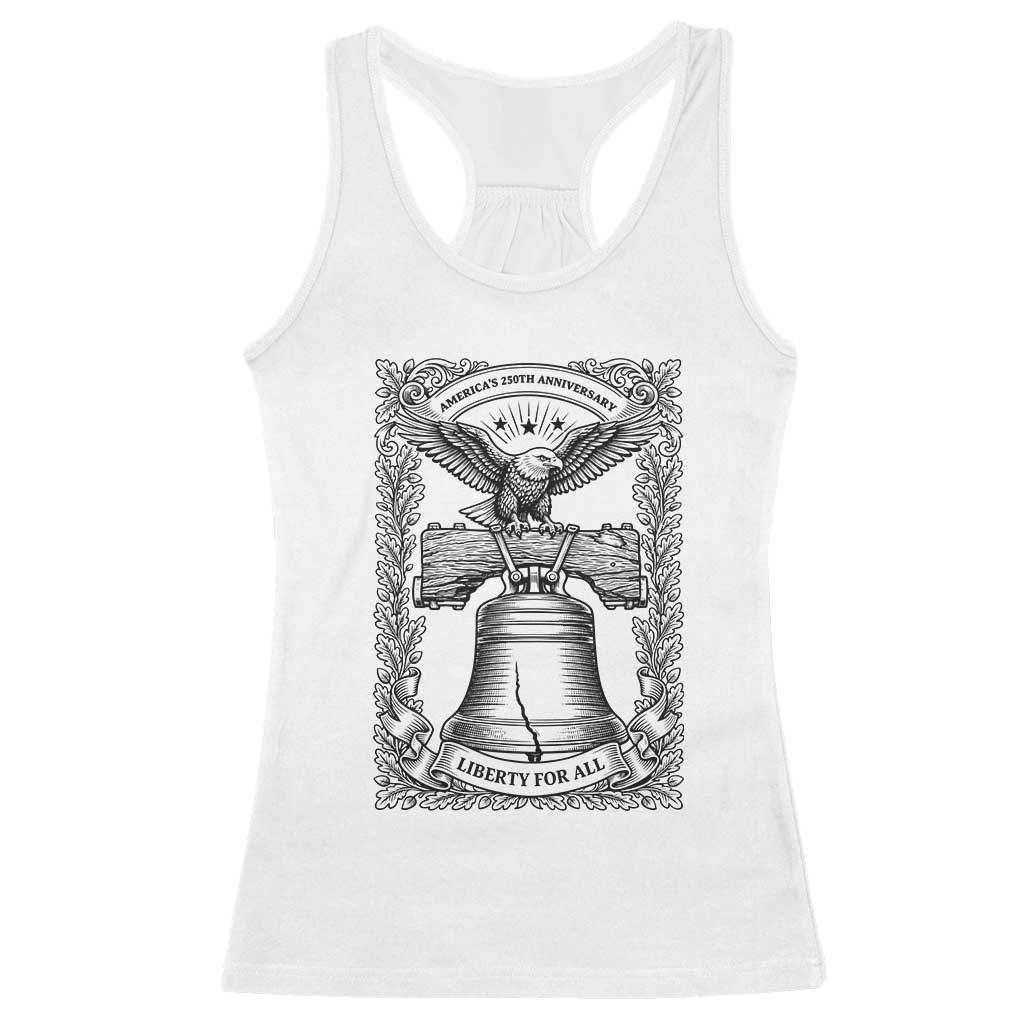 Cottagecore Patriotic Eagle Liberty Bell Racerback Tank Top 250th Anniversary Gift