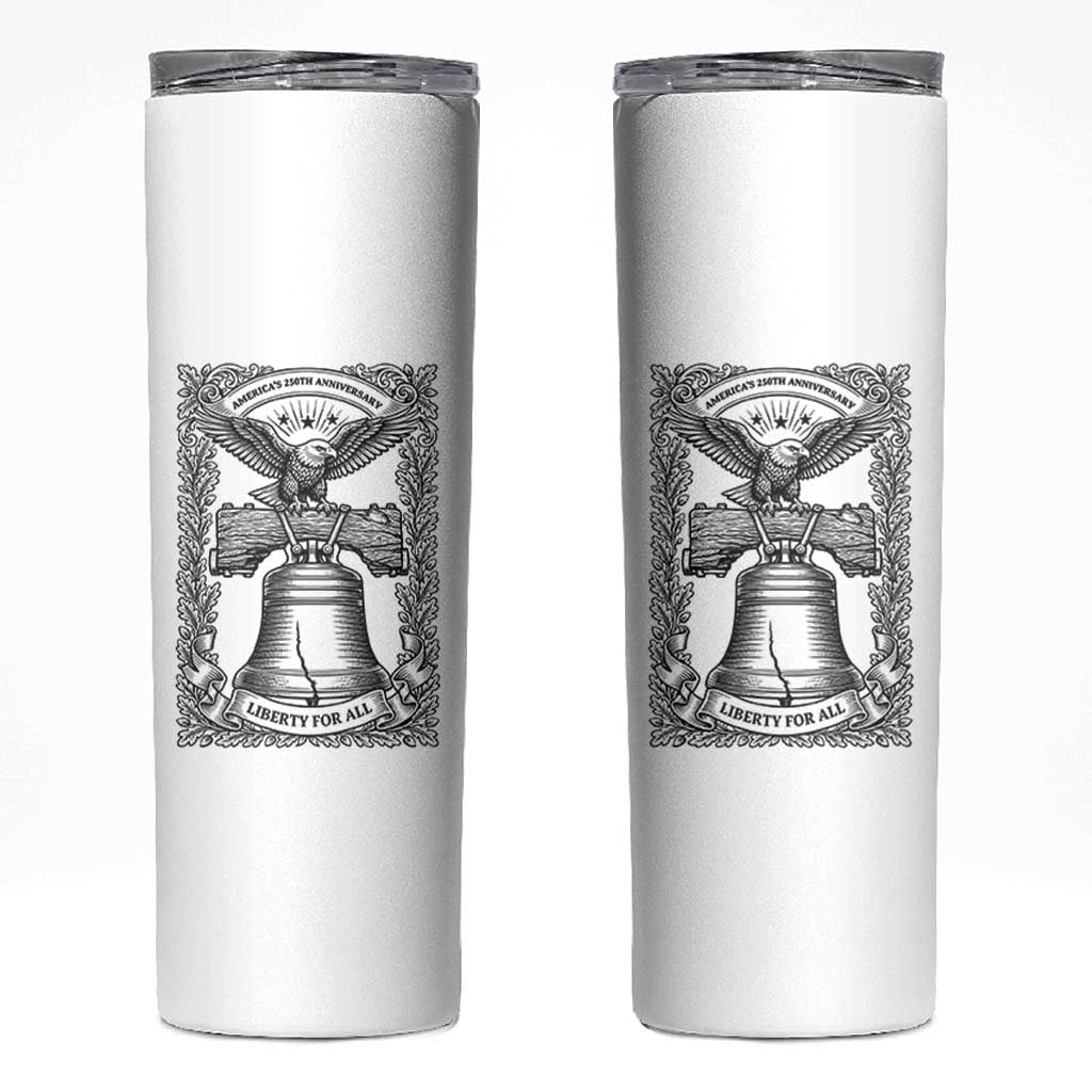 Cottagecore Patriotic Eagle Liberty Bell Skinny Tumbler 250th Anniversary Gift