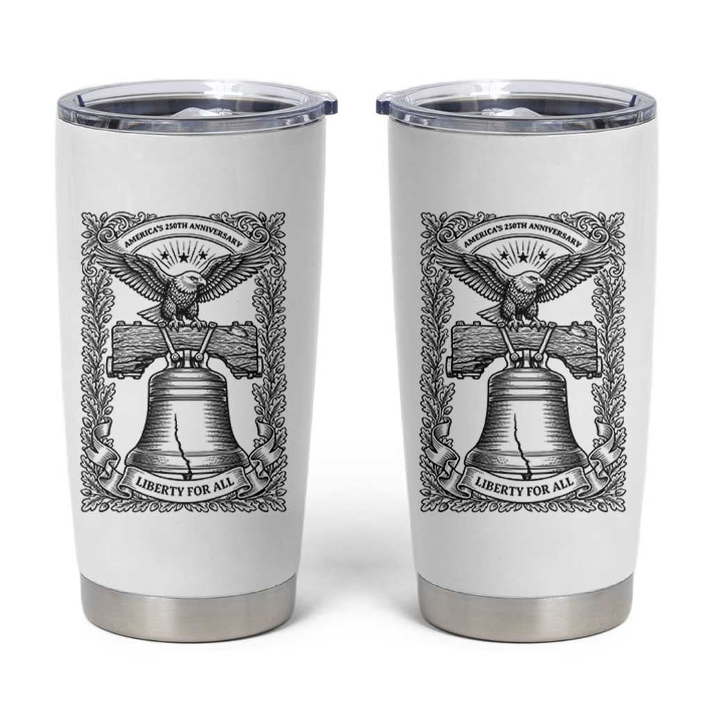 Cottagecore Patriotic Eagle Liberty Bell Tumbler Cup 250th Anniversary Gift