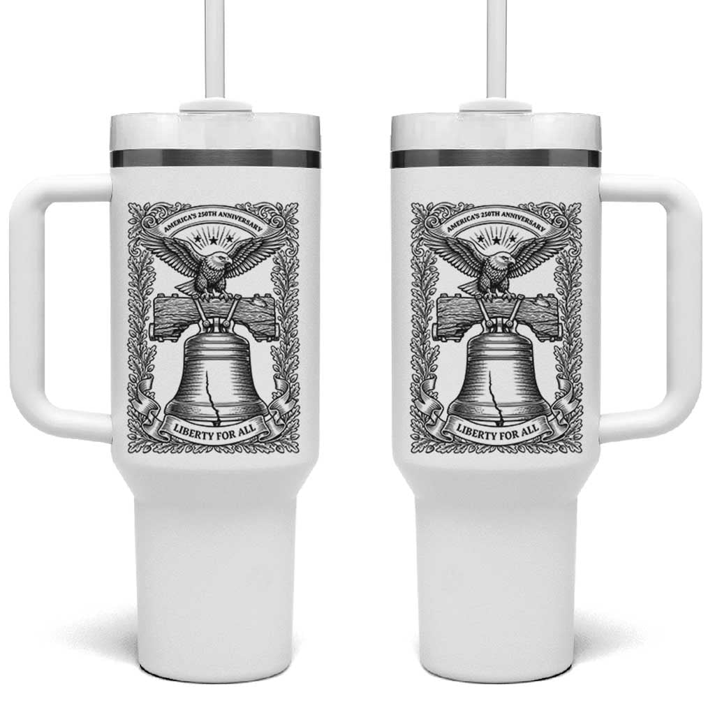 Cottagecore Patriotic Eagle Liberty Bell Tumbler With Handle 250th Anniversary Gift