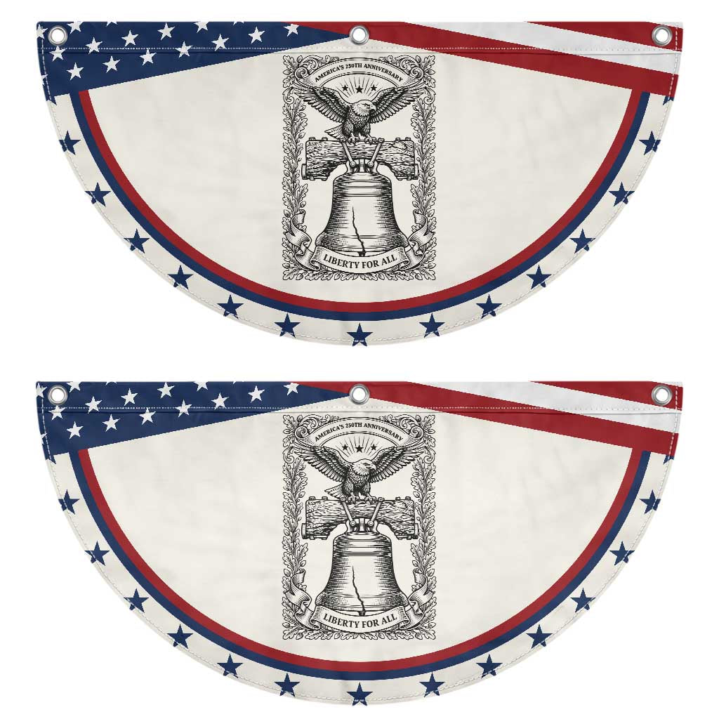 Cottagecore Eagle Liberty Bell Patriotic Fan Flag 250th Anniversary Gift