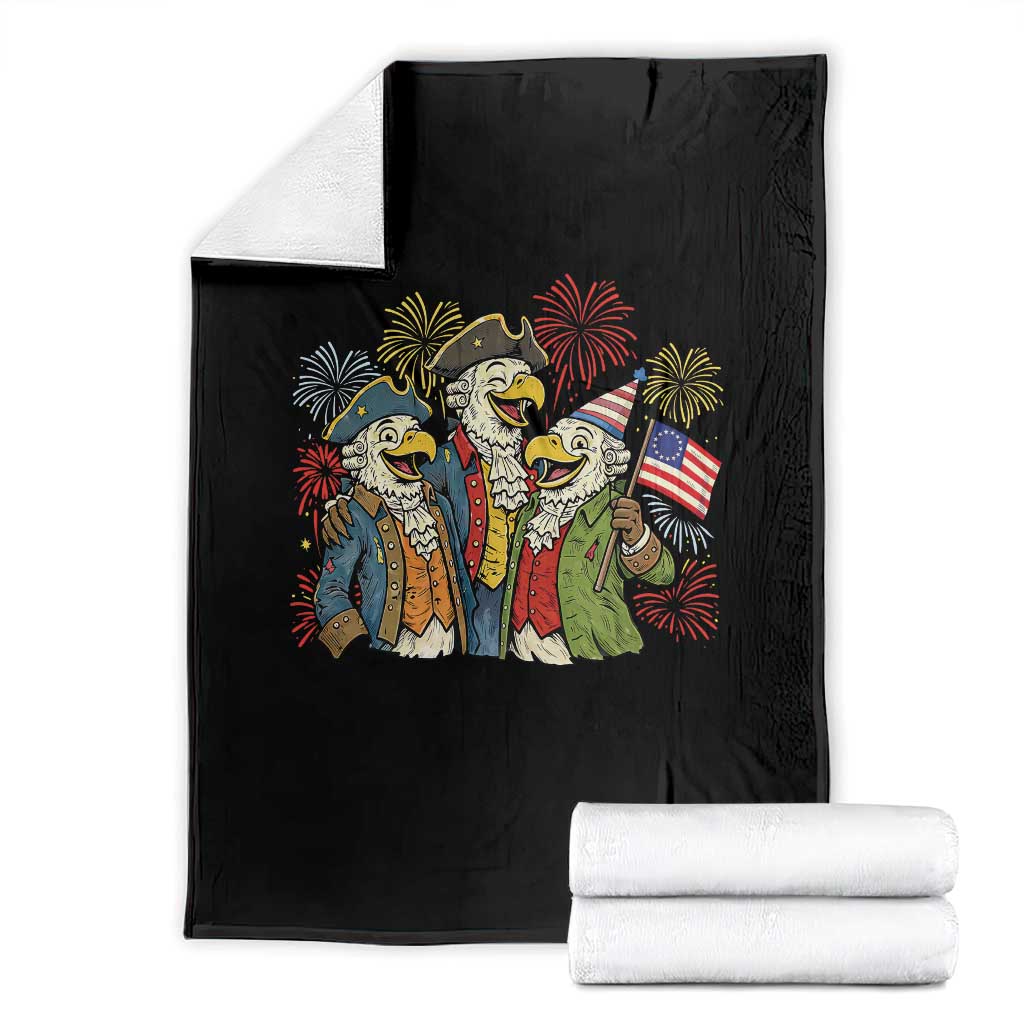 Funny Founding Fathers Eagle Throw Blanket 250th Anniversary America Patriotic Gift