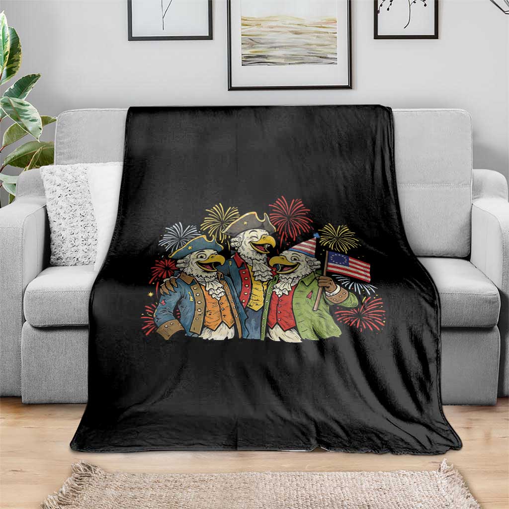 Funny Founding Fathers Eagle Throw Blanket 250th Anniversary America Patriotic Gift