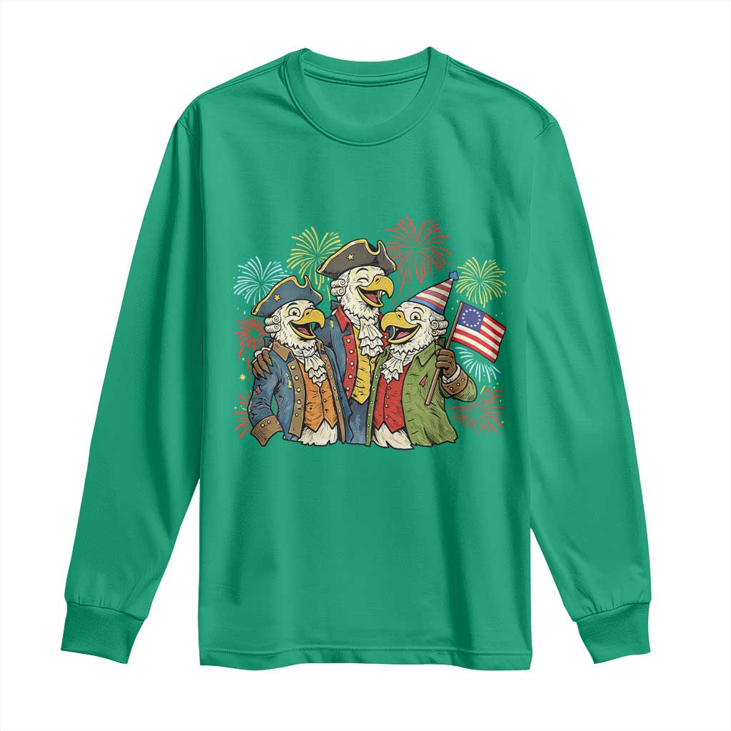 Funny Founding Fathers Eagle Long Sleeve Shirt 250th Anniversary America Patriotic Gift