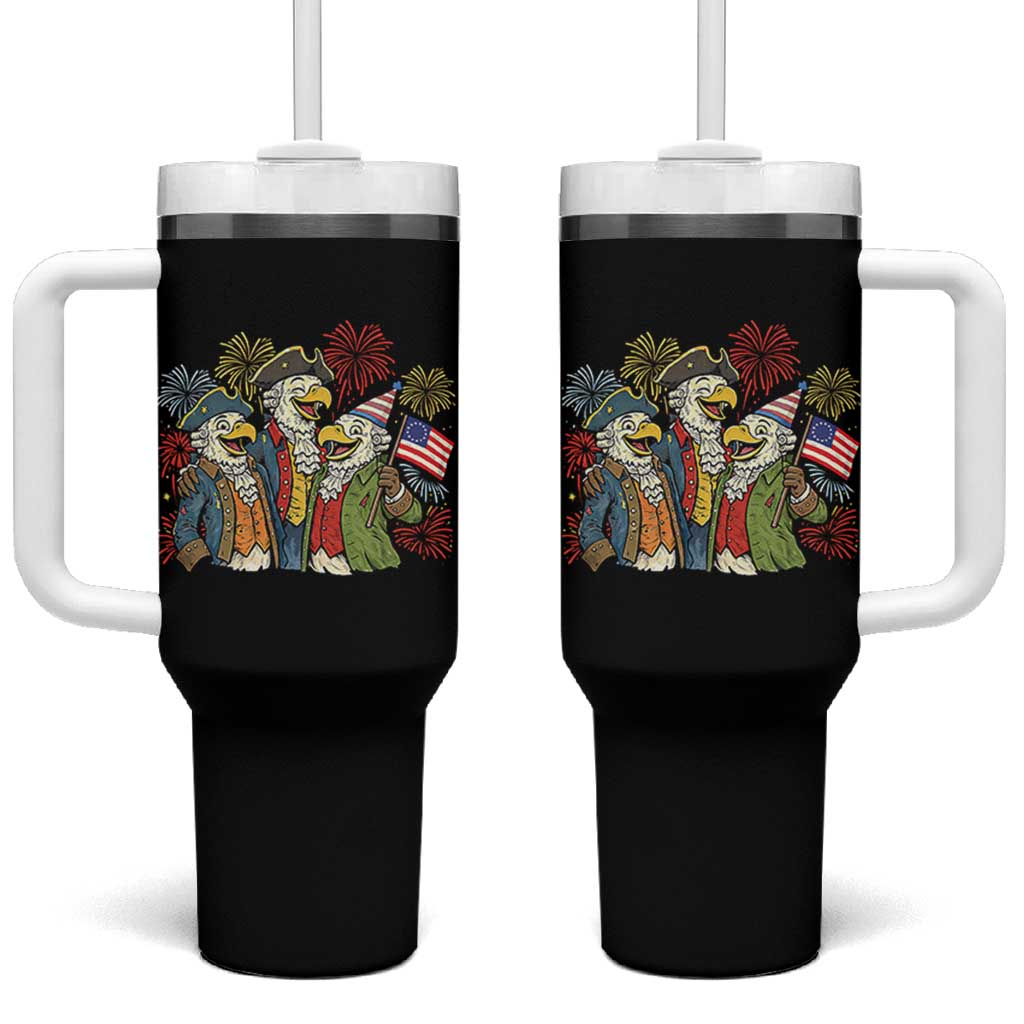 Funny Founding Fathers Eagle Tumbler With Handle 250th Anniversary America Patriotic Gift