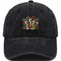 Funny Founding Fathers Eagle Washed Cotton Baseball Cap 250th Anniversary America Patriotic Gift