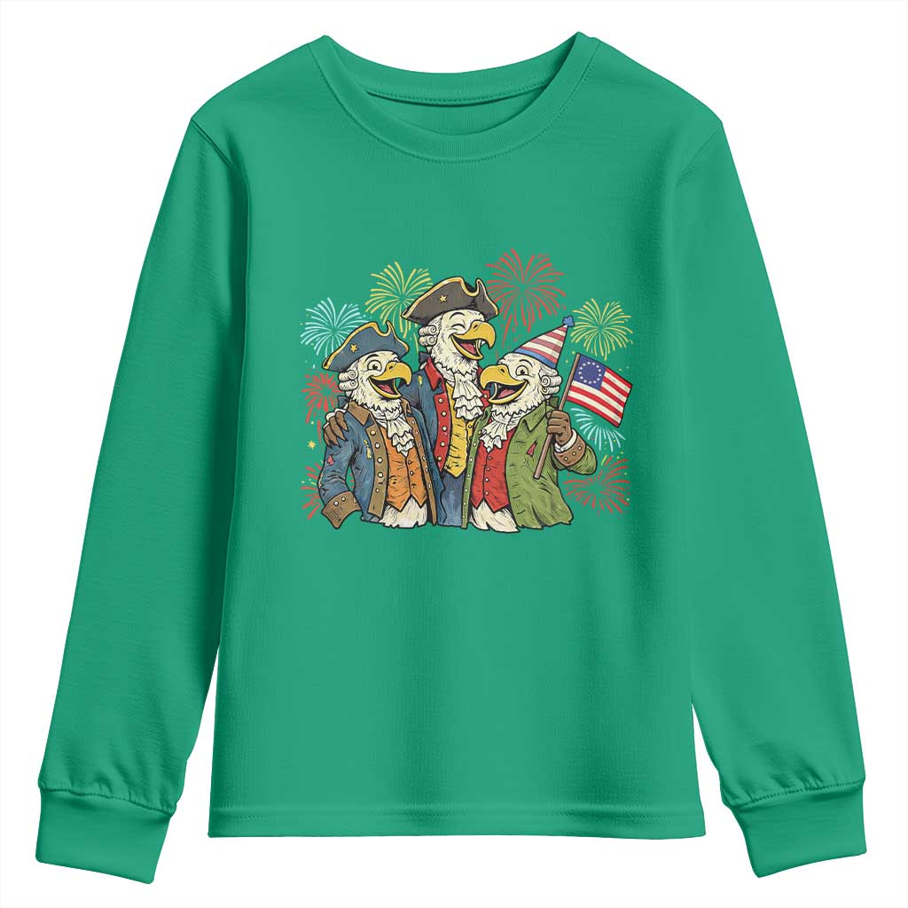 Funny Founding Fathers Eagle Youth Sweatshirt 250th Anniversary America Patriotic Gift