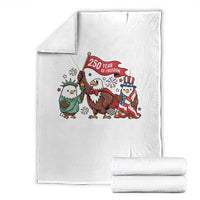 Cute Patriotic Eagle 250 Years Of Freedom Throw Blanket American Pride Gift