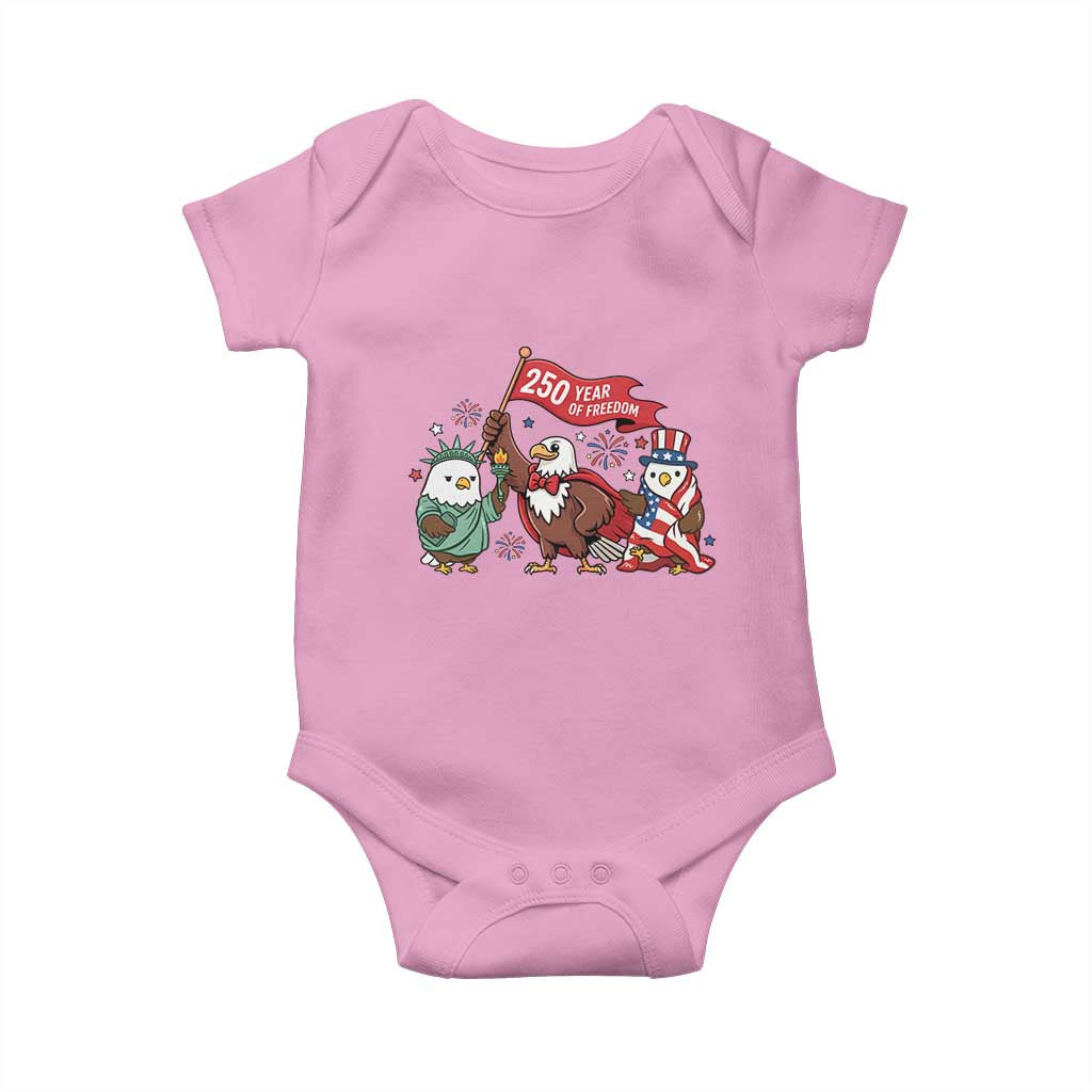 Cute Patriotic Eagle 250 Years Of Freedom Baby Onesie American Pride Gift