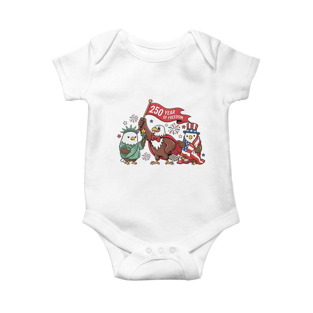 Cute Patriotic Eagle 250 Years Of Freedom Baby Onesie American Pride Gift