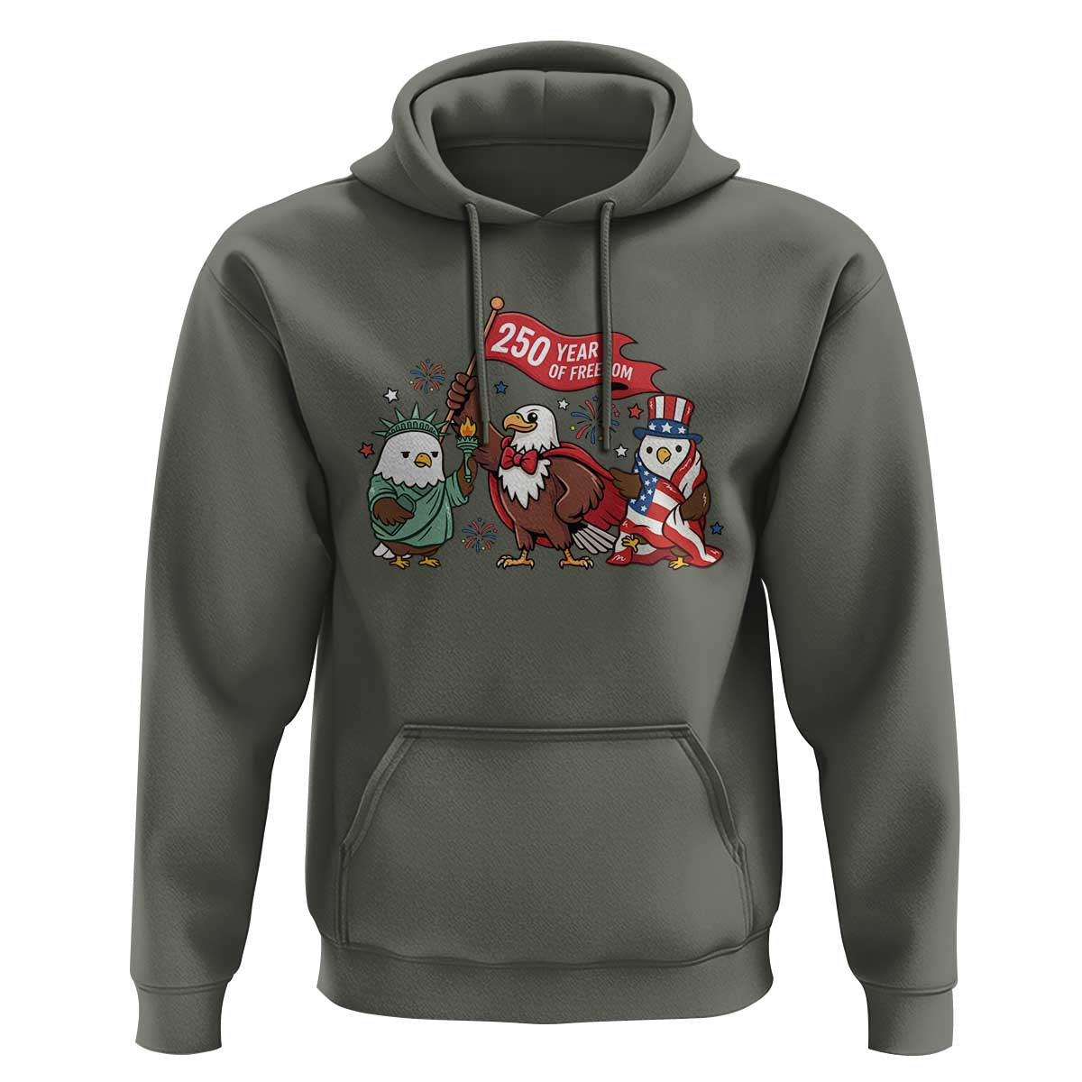 Cute Patriotic Eagle 250 Years Of Freedom Hoodie American Pride Gift