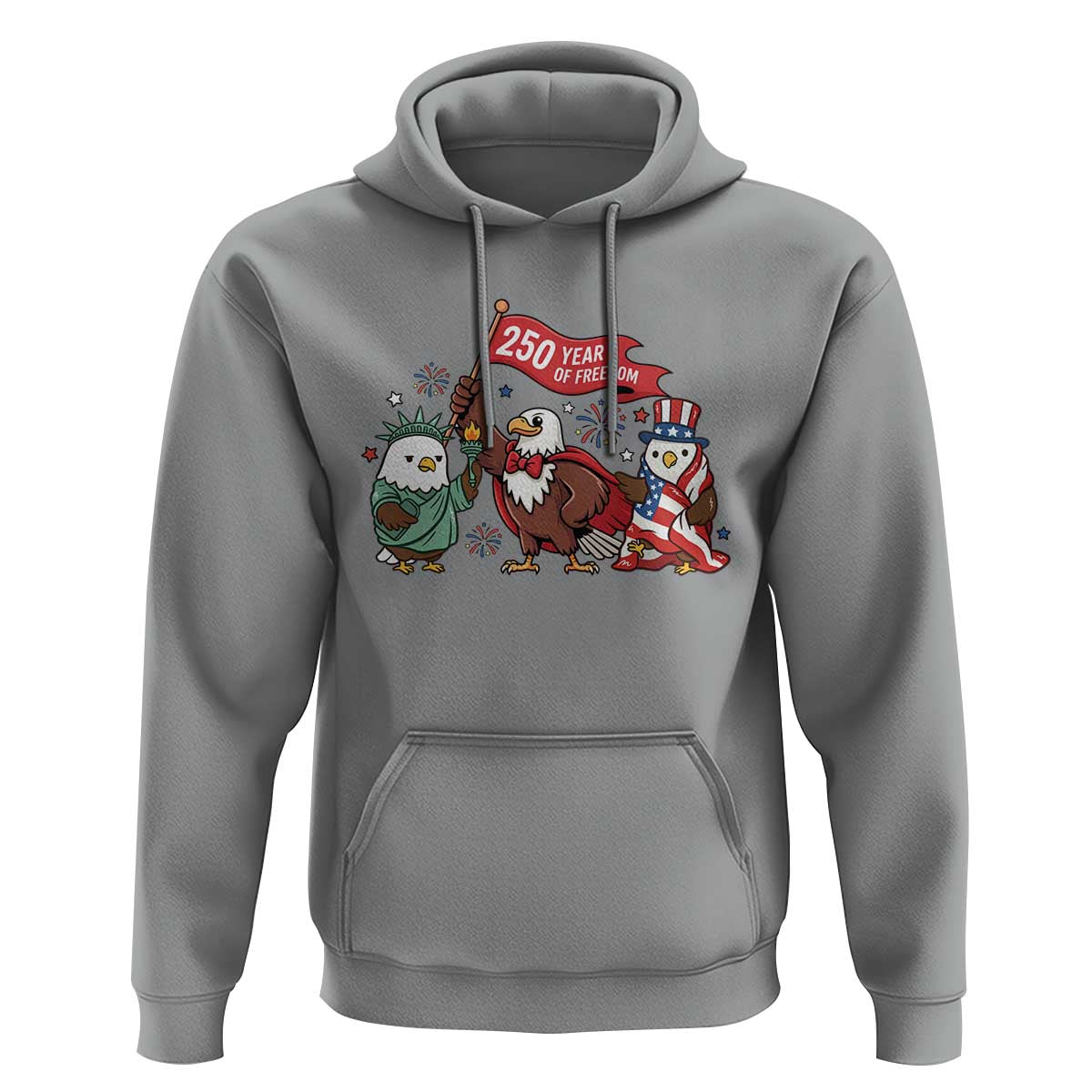 Cute Patriotic Eagle 250 Years Of Freedom Hoodie American Pride Gift