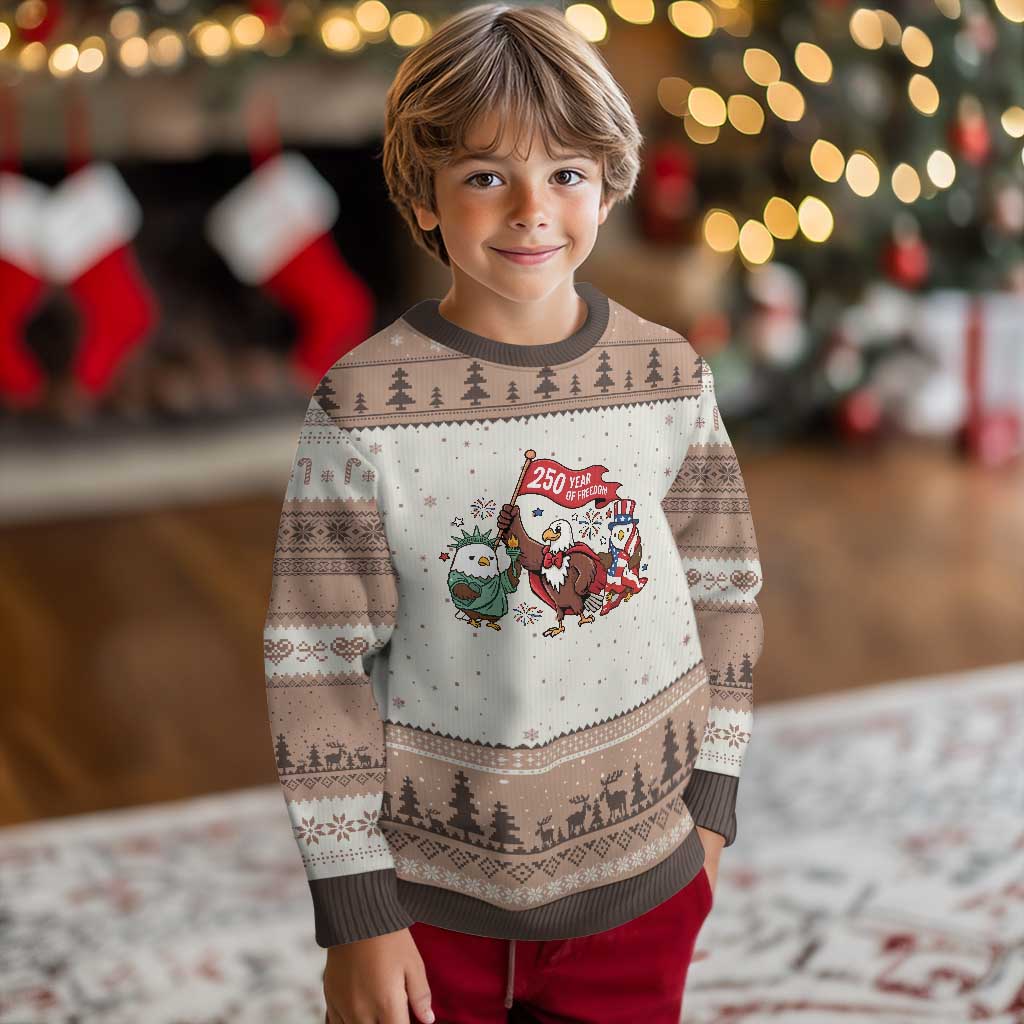Cute Patriotic Eagle 250 Years Of Freedom Ugly Christmas Sweater American Pride Gift