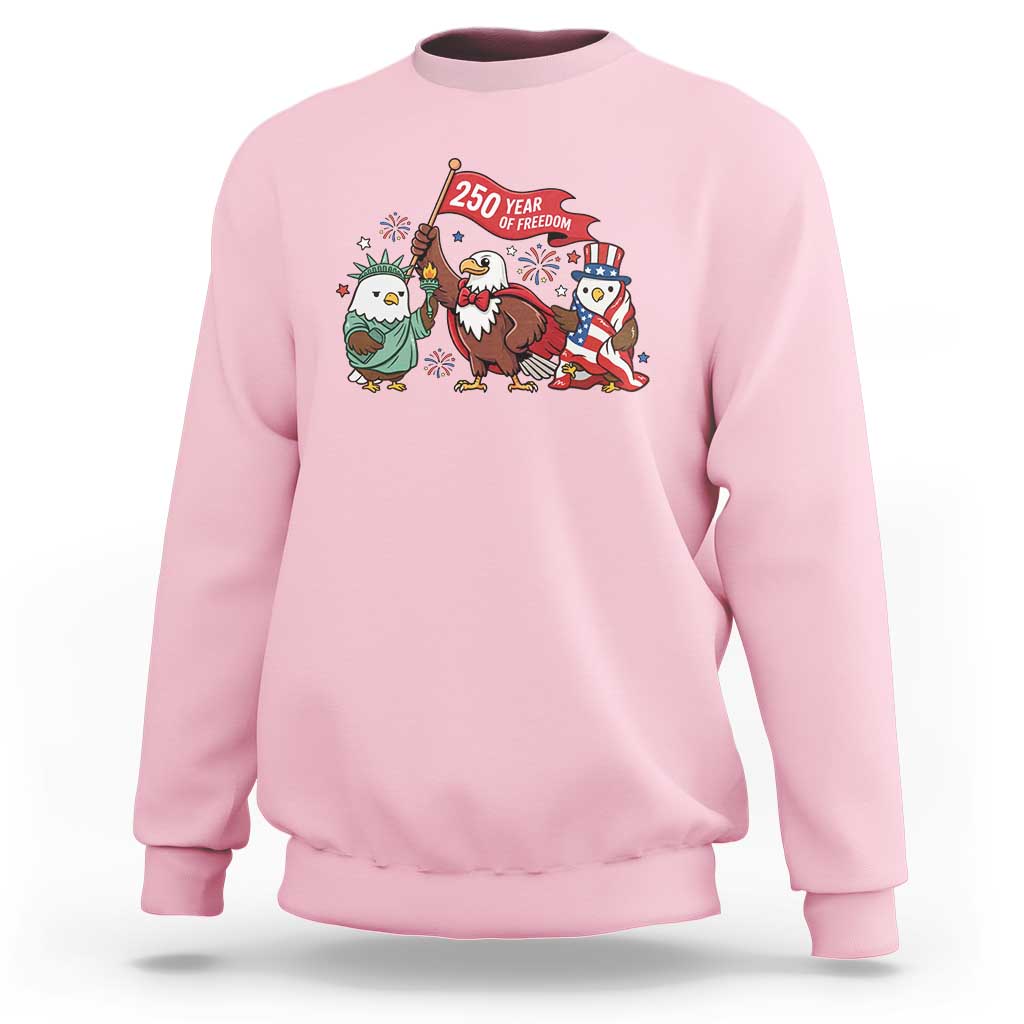 Cute Patriotic Eagle 250 Years Of Freedom Sweatshirt American Pride Gift