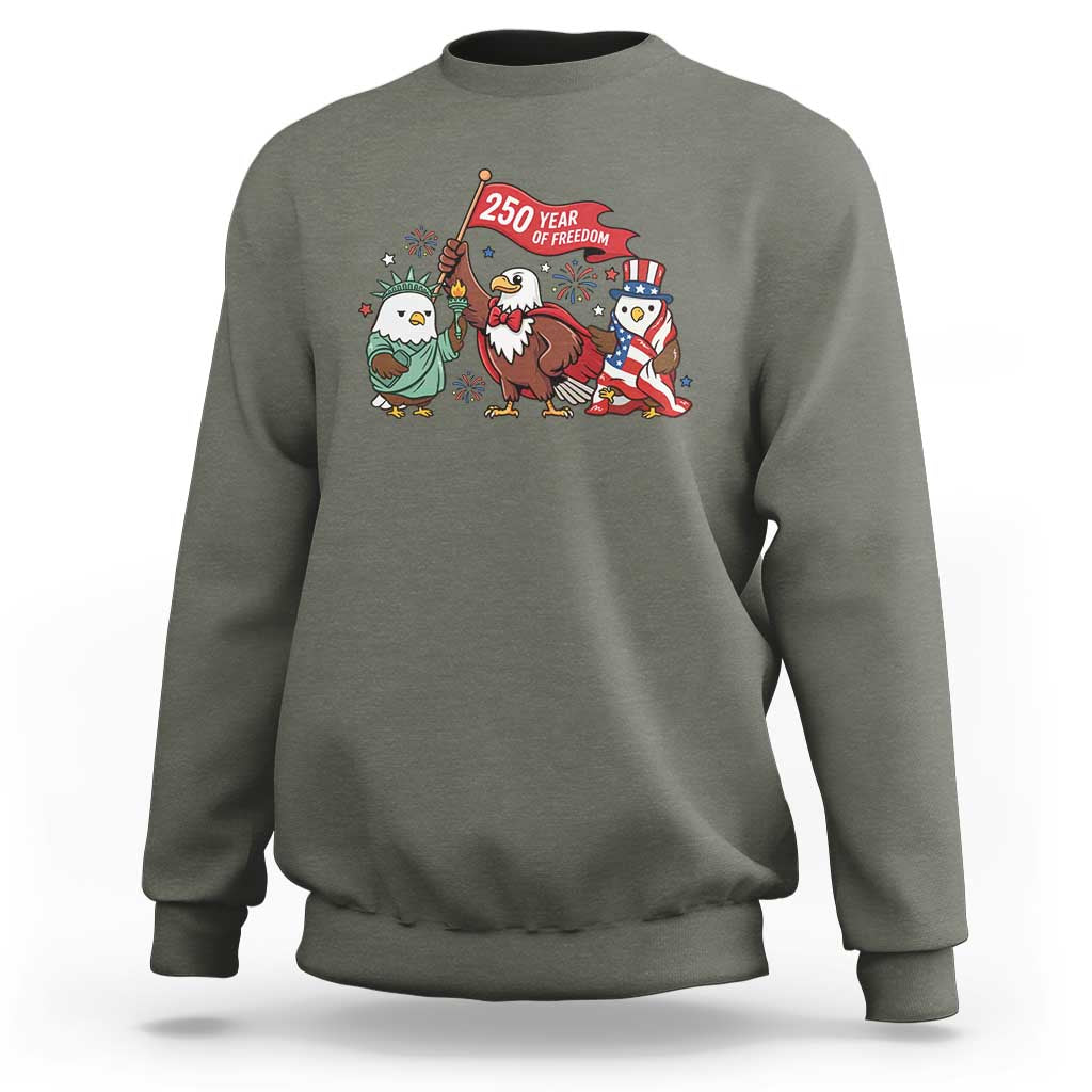 Cute Patriotic Eagle 250 Years Of Freedom Sweatshirt American Pride Gift