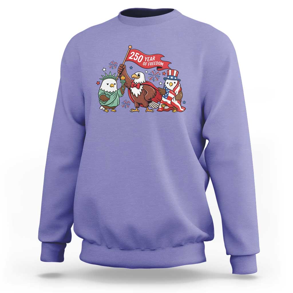 Cute Patriotic Eagle 250 Years Of Freedom Sweatshirt American Pride Gift
