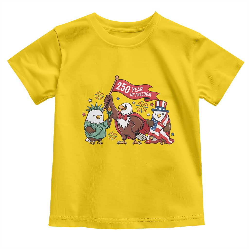 Cute Patriotic Eagle 250 Years Of Freedom Toddler T Shirt American Pride Gift