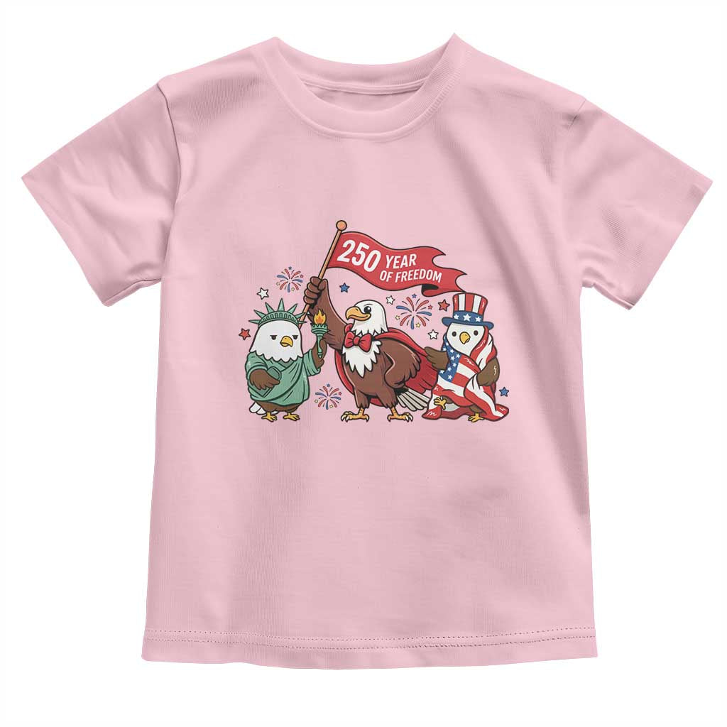 Cute Patriotic Eagle 250 Years Of Freedom Toddler T Shirt American Pride Gift