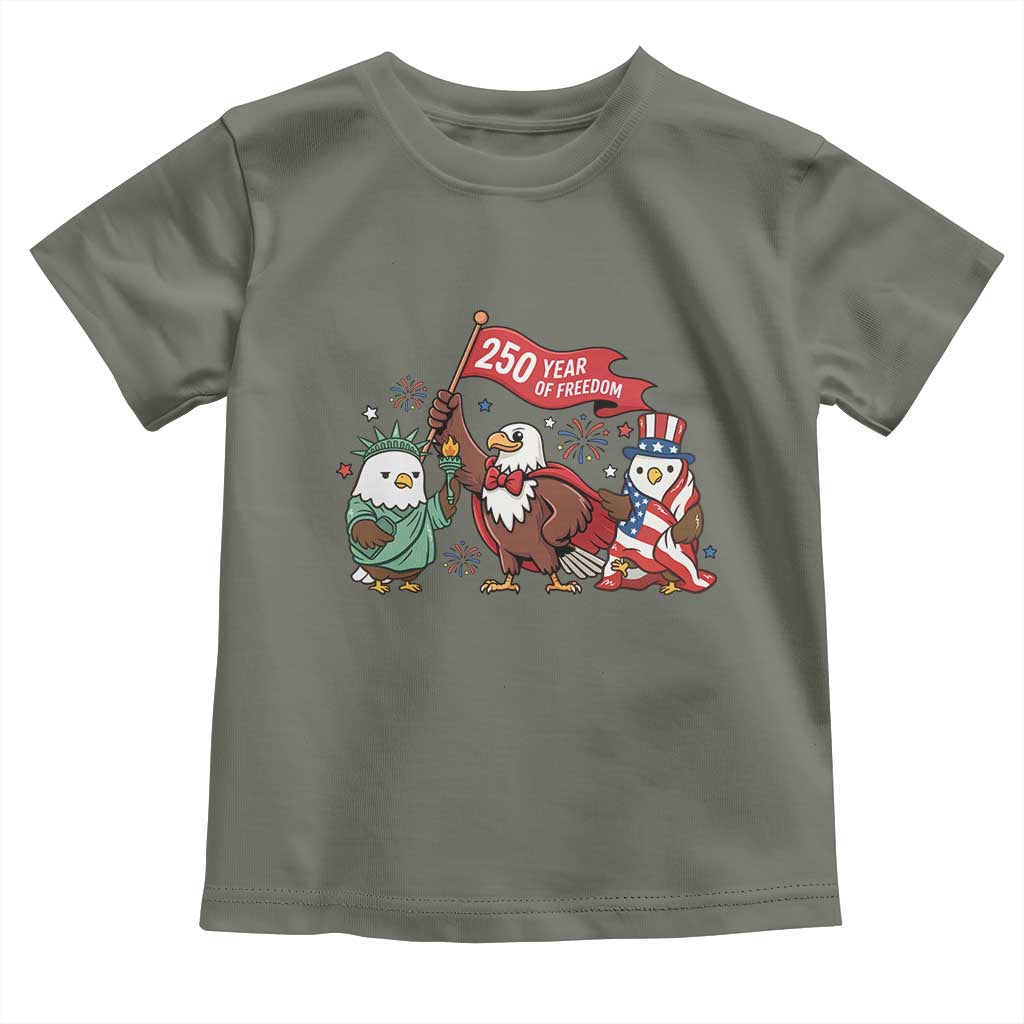 Cute Patriotic Eagle 250 Years Of Freedom Toddler T Shirt American Pride Gift