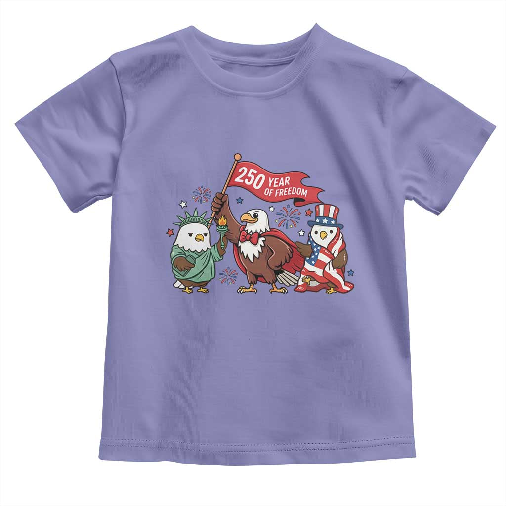 Cute Patriotic Eagle 250 Years Of Freedom Toddler T Shirt American Pride Gift