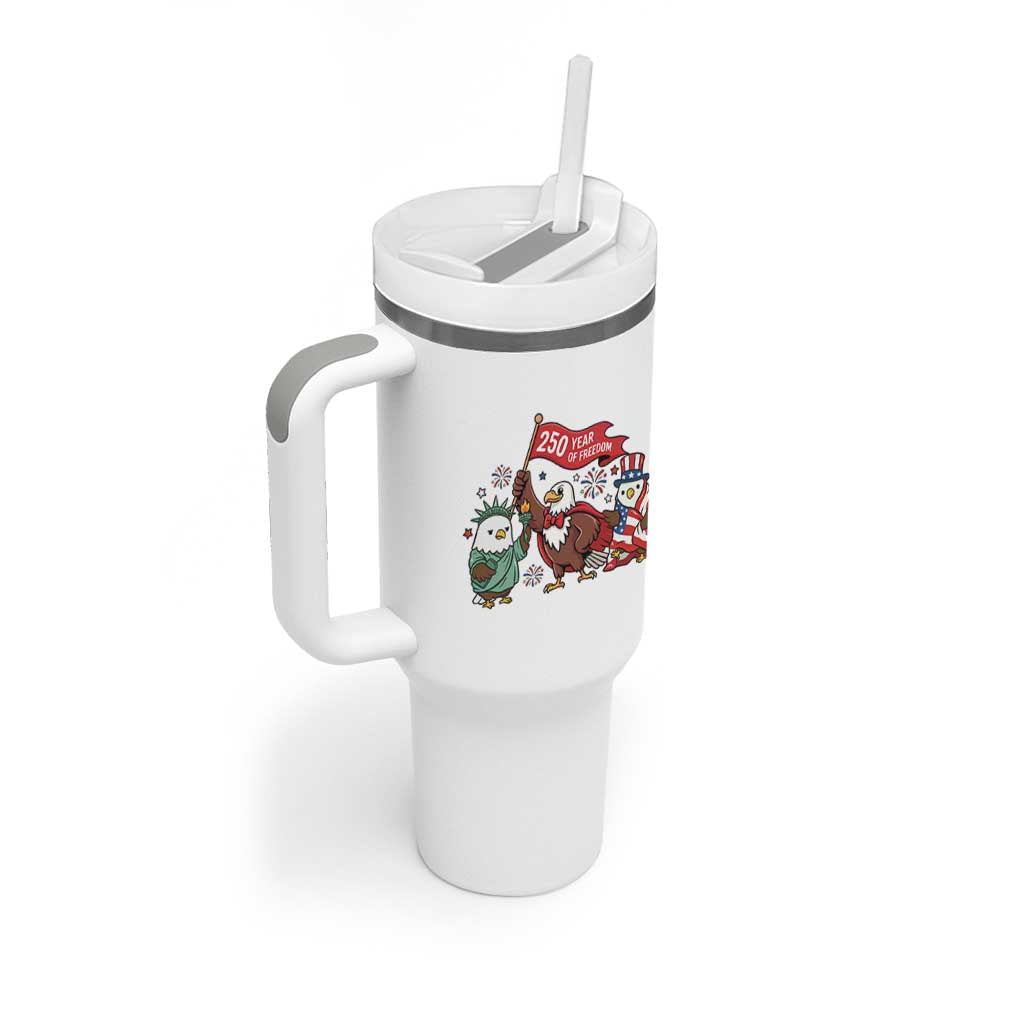 Cute Patriotic Eagle 250 Years Of Freedom Tumbler With Handle American Pride Gift