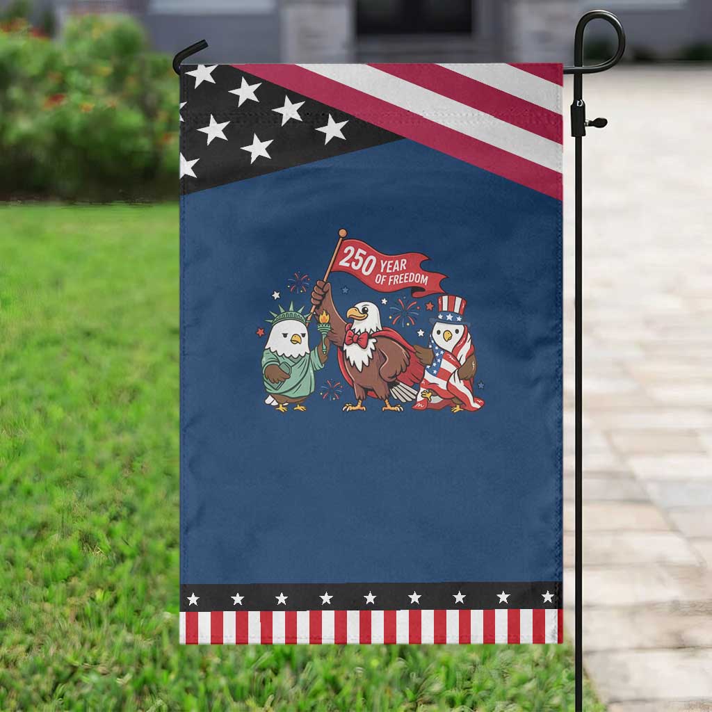 Cute Patriotic Eagle 250 Years Of Freedom Garden Flag American Pride Gift