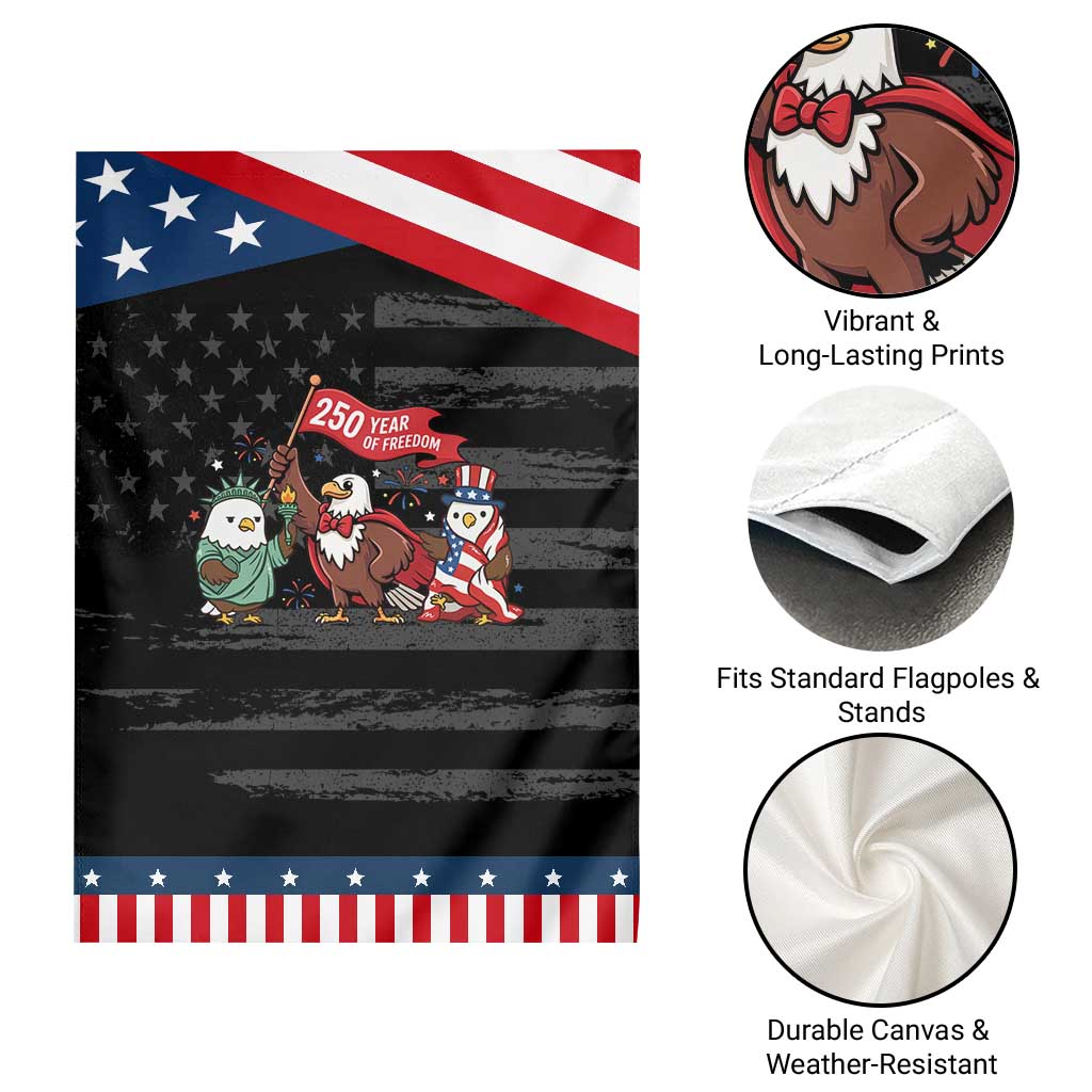 Cute Patriotic Eagle 250 Years Of Freedom Garden Flag American Pride Gift