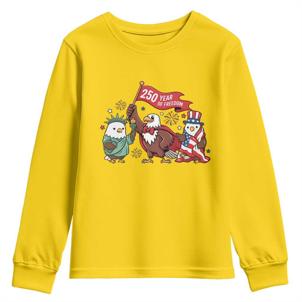 Cute Patriotic Eagle 250 Years Of Freedom Youth Sweatshirt American Pride Gift
