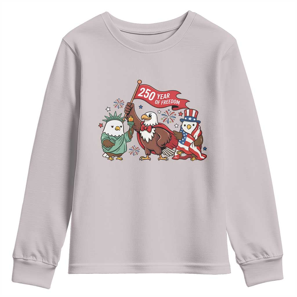 Cute Patriotic Eagle 250 Years Of Freedom Youth Sweatshirt American Pride Gift
