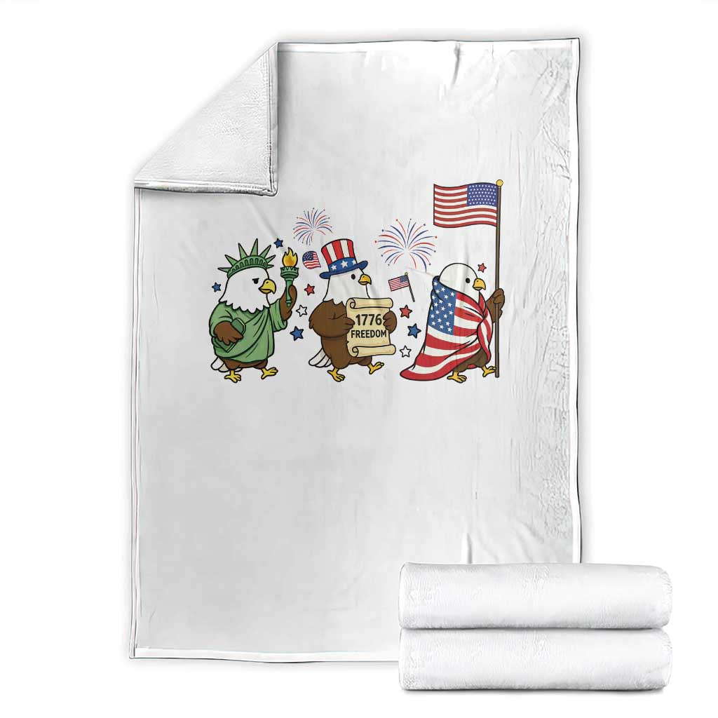 Adorable Patriotic Eagle 250 Years Of Freedom Throw Blanket USA Anniversary Gift