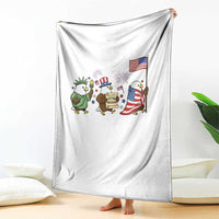 Adorable Patriotic Eagle 250 Years Of Freedom Throw Blanket USA Anniversary Gift
