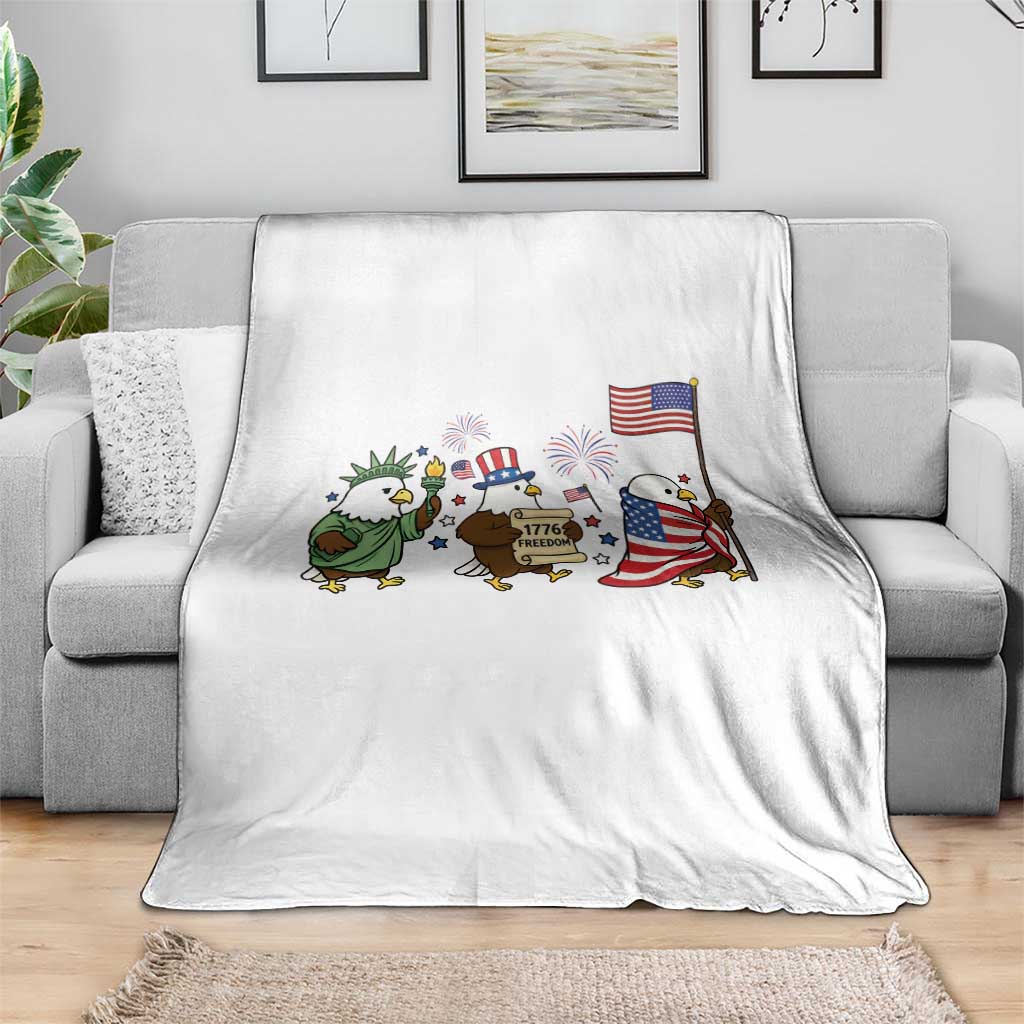 Adorable Patriotic Eagle 250 Years Of Freedom Throw Blanket USA Anniversary Gift