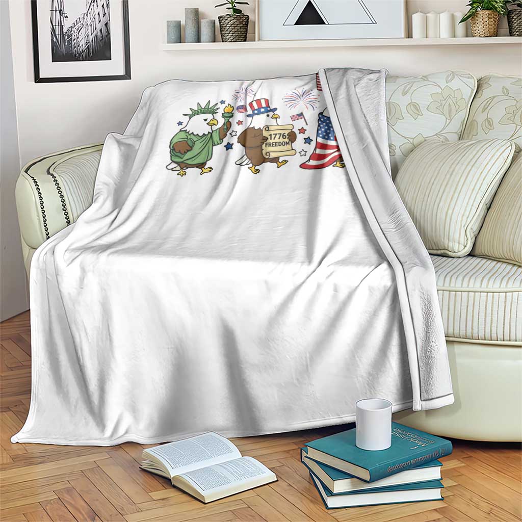 Adorable Patriotic Eagle 250 Years Of Freedom Throw Blanket USA Anniversary Gift