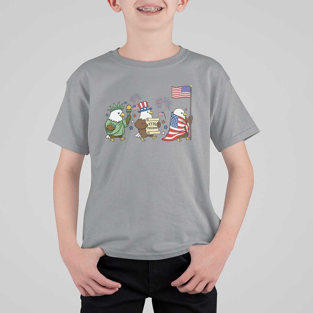 Adorable Patriotic Eagle 250 Years Of Freedom T Shirt For Kid USA Anniversary Gift