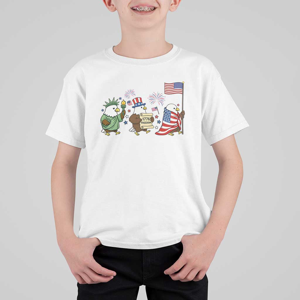 Adorable Patriotic Eagle 250 Years Of Freedom T Shirt For Kid USA Anniversary Gift
