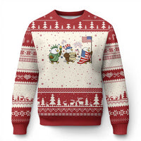 Adorable Patriotic Eagle 250 Years Of Freedom Ugly Christmas Sweater USA Anniversary Gift