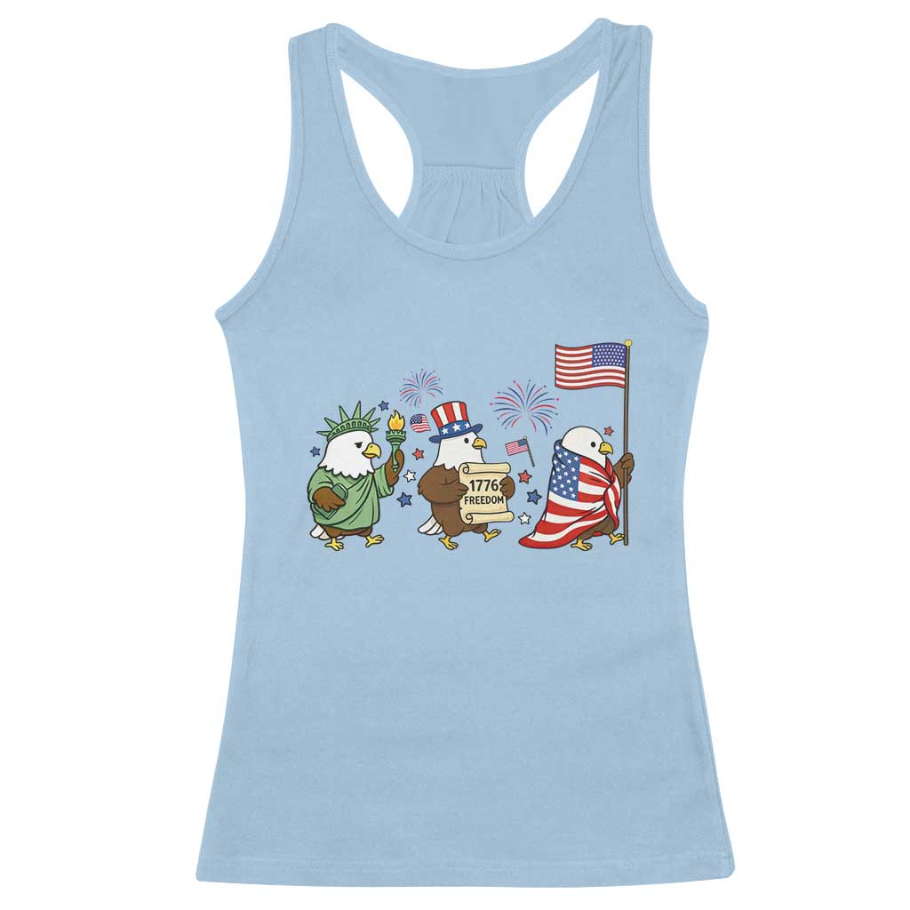 Adorable Patriotic Eagle 250 Years Of Freedom Racerback Tank Top USA Anniversary Gift
