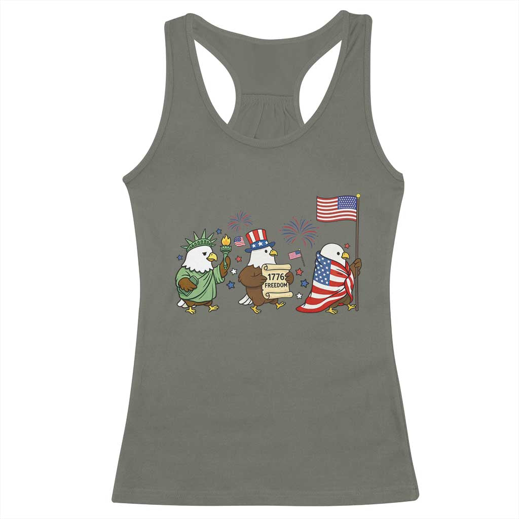 Adorable Patriotic Eagle 250 Years Of Freedom Racerback Tank Top USA Anniversary Gift