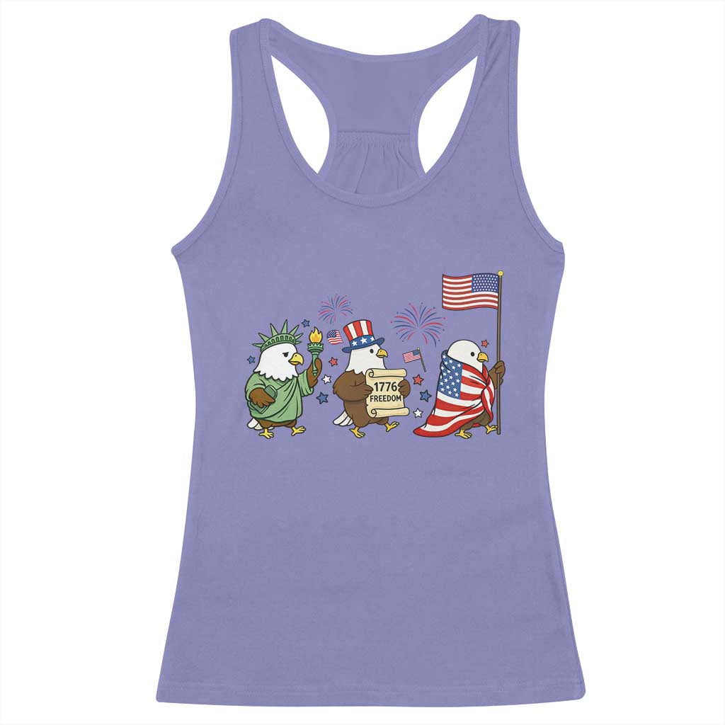 Adorable Patriotic Eagle 250 Years Of Freedom Racerback Tank Top USA Anniversary Gift