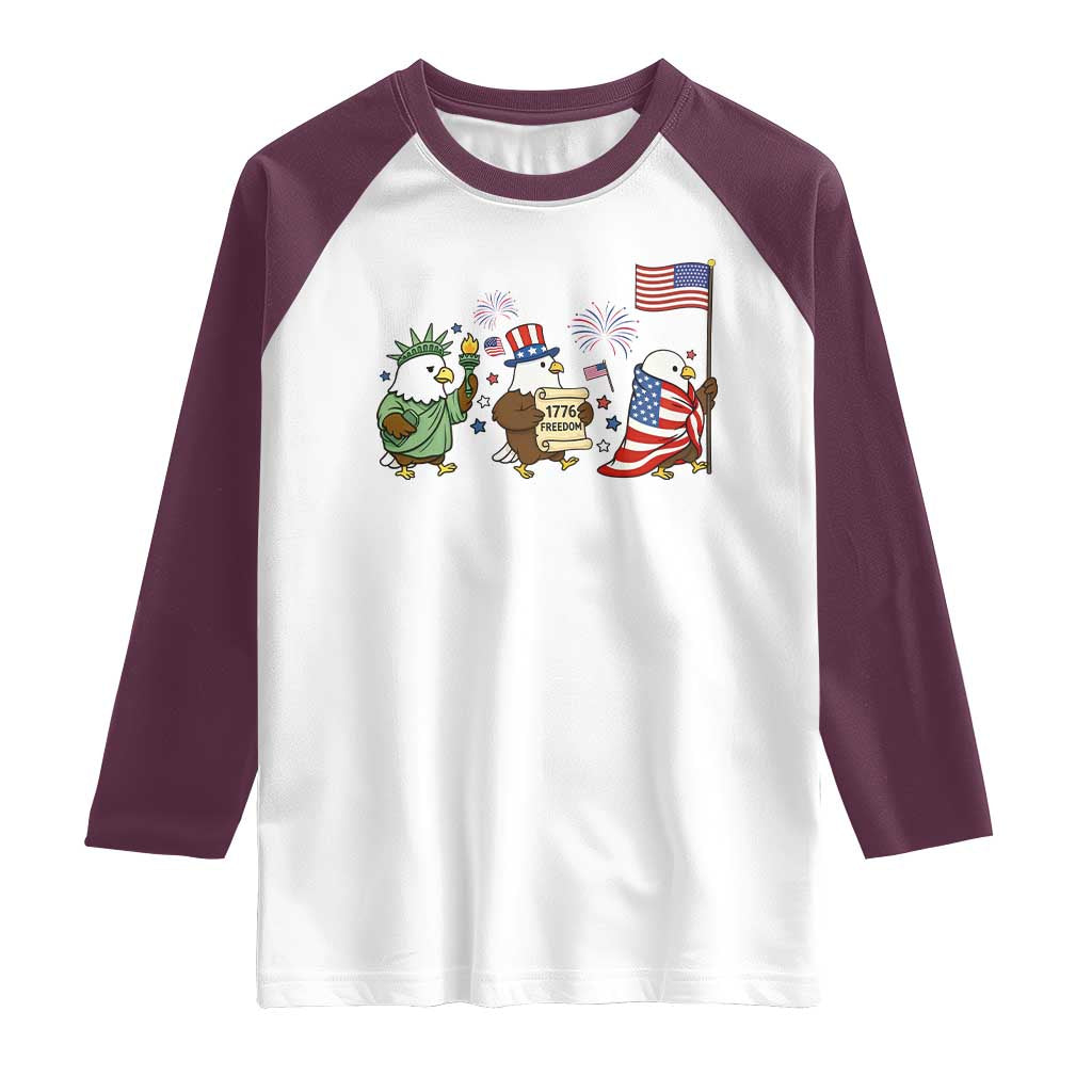 Adorable Patriotic Eagle 250 Years Of Freedom Raglan Shirt USA Anniversary Gift