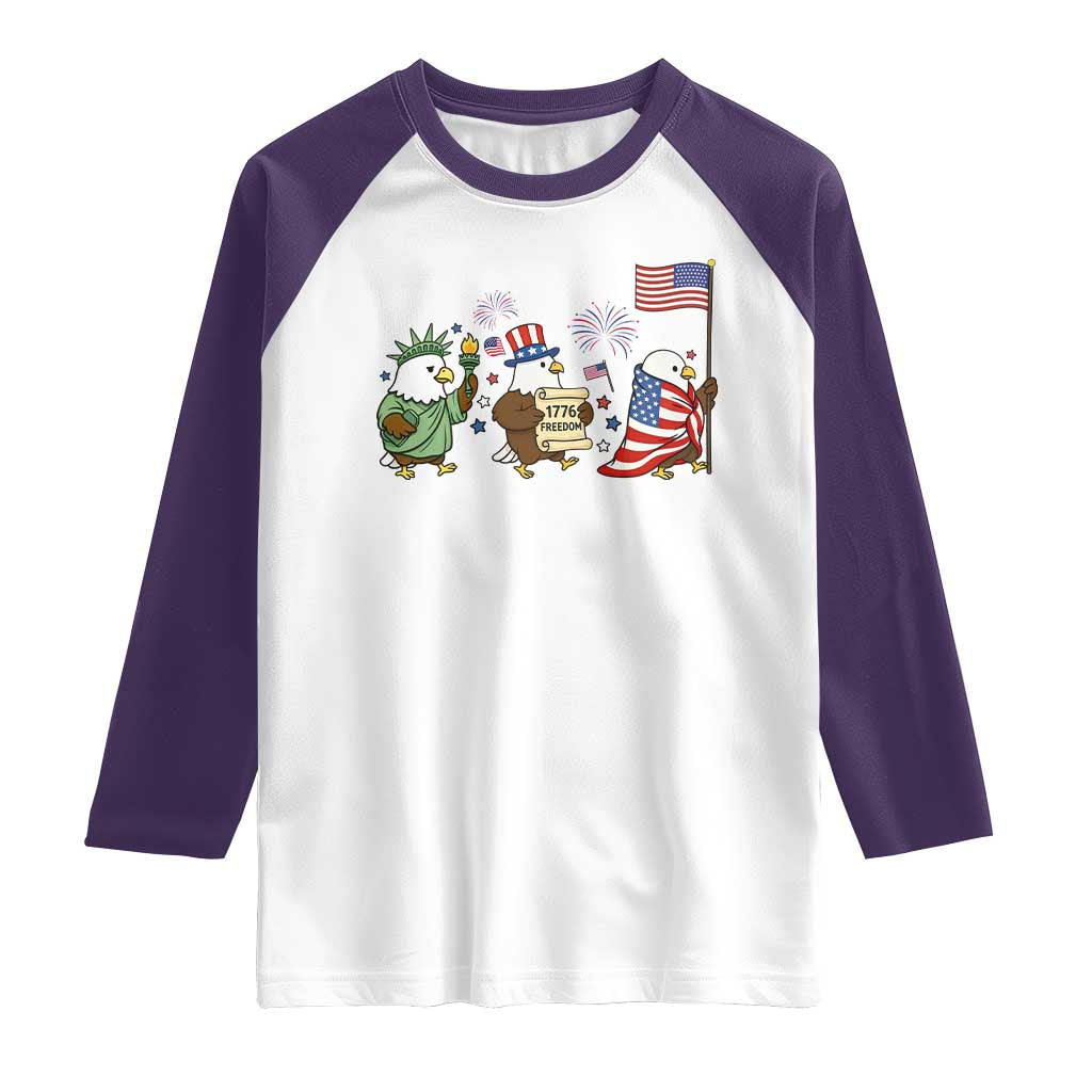 Adorable Patriotic Eagle 250 Years Of Freedom Raglan Shirt USA Anniversary Gift